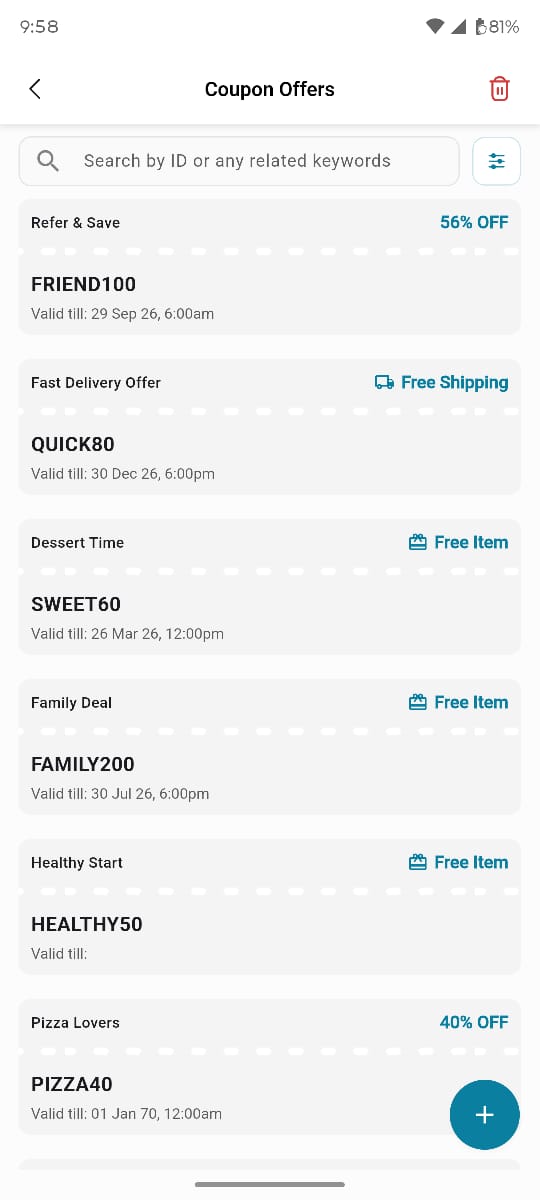 Admin app &mdash; Coupons