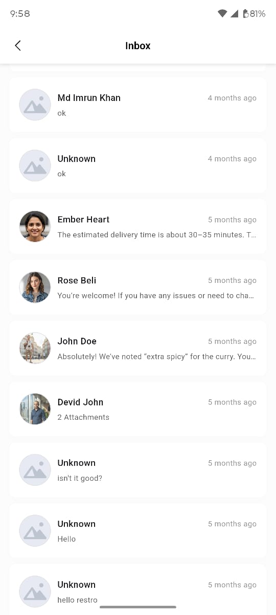 Admin app &mdash; Inbox / Chat