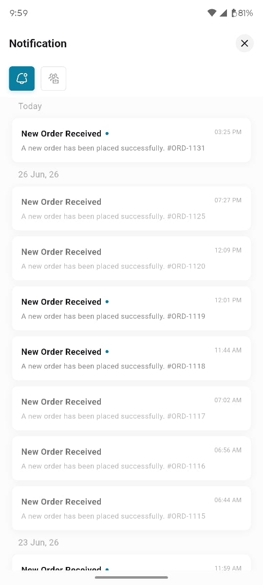 Admin app &mdash; Notifications