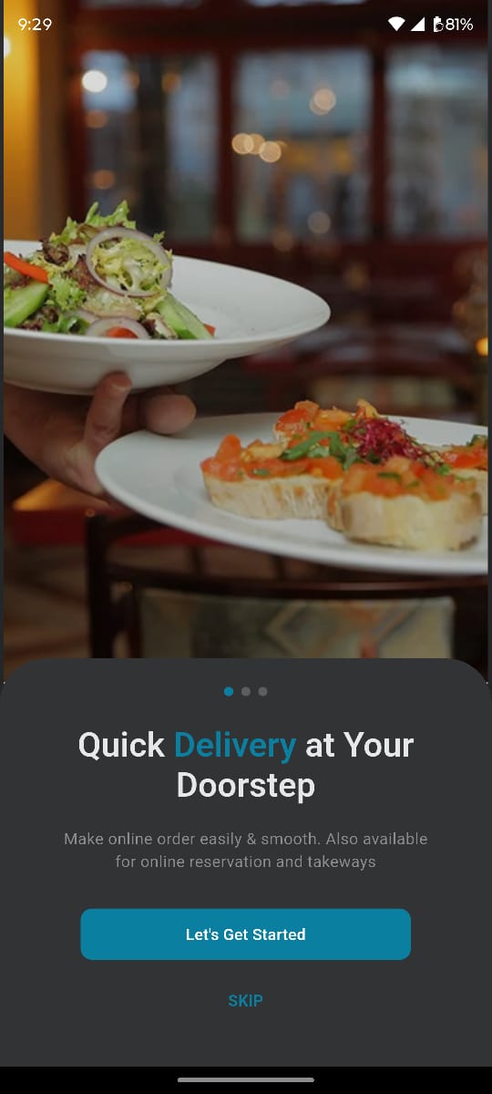 Customer app — Onboarding: Quick Delivery