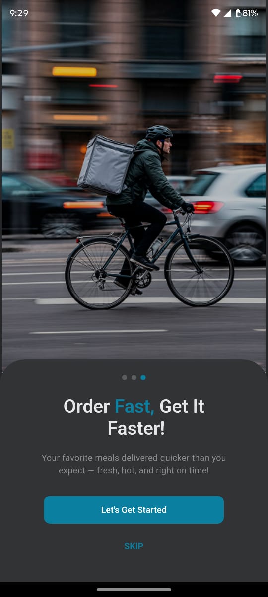 Customer app — Onboarding: Order Fast