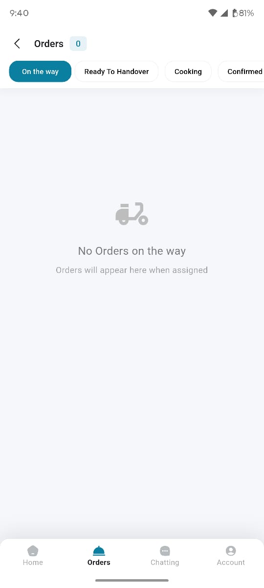 Deliveryman app — Orders