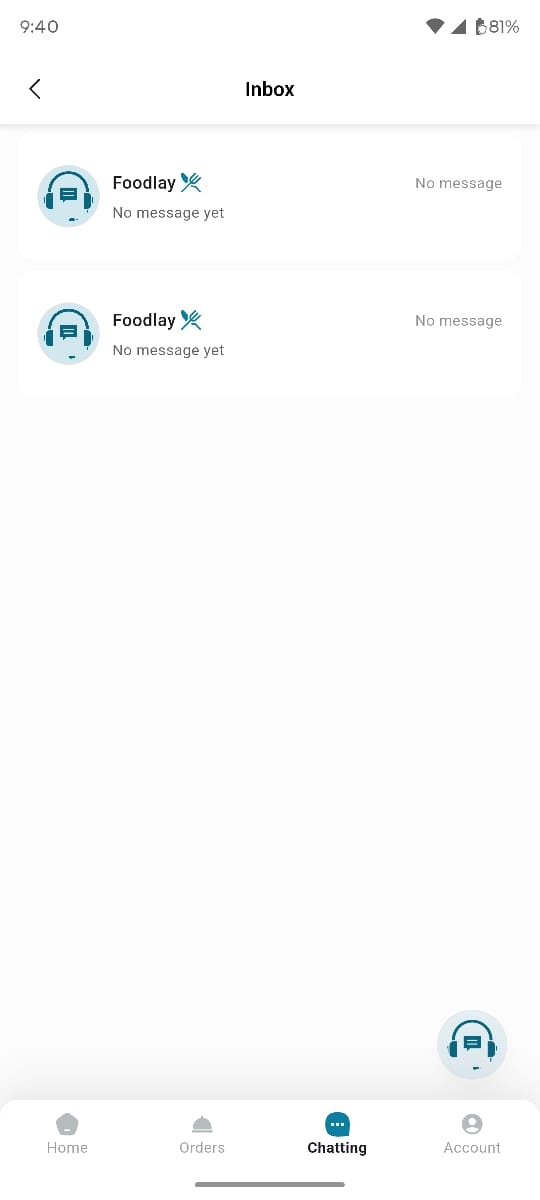 Deliveryman app — Inbox